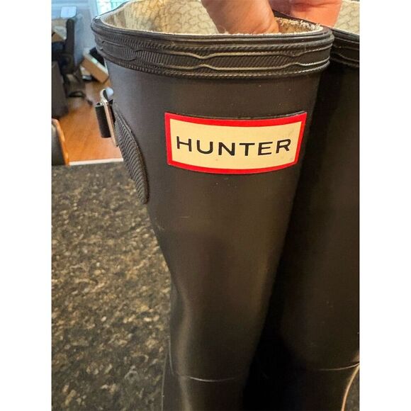 Hunter Women's Original Tall Black Rain Boots Size 9 Knee High - Picture 5 of 12